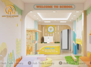 Không gian chính sau khi được hoàn thiện trường mầm non