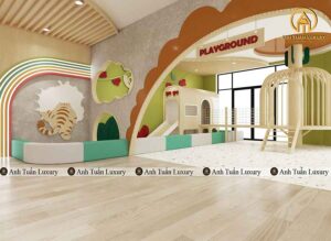 Không gian trường mầm non khu vui chơi 