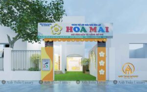 Toàn cảnh không gian trường mầm non Hoa Mai