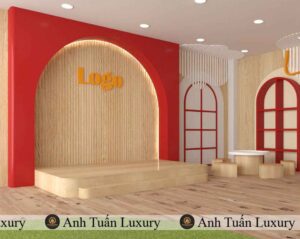 mẫu sân khấu trường mầm non đẹp