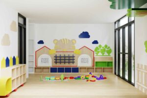 Toàn bộ không gian phòng học thiết kế theo STEAM trường mầm non Dolphin