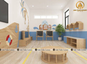 Thi công nội thất mầm non Cá Heo