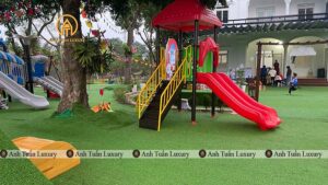 ý tưởng trang trí sân trường mầm non